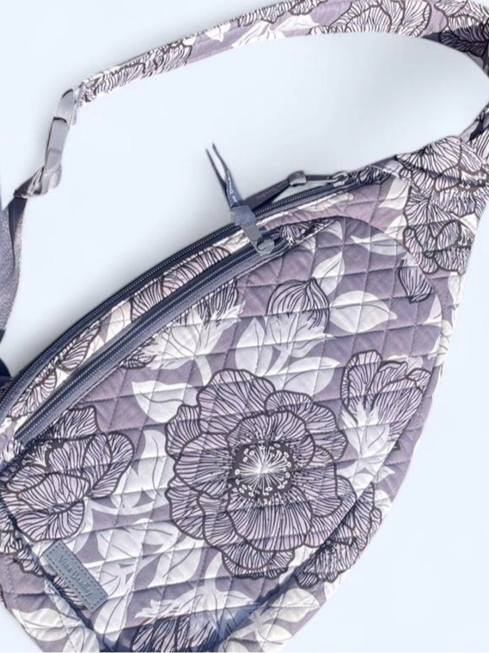 Vera Bradley lighten up Sling Floral quilted Moon shadow Crossbody